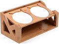 Petsoigne Cat Bowls Raised Wooden Stand - Comfortable Elevated Feeding