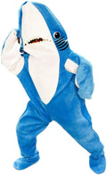 Superstar Singer Halftime Show Left Shark Blue Zip Up Jumpsuit Costume