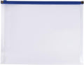 Poly Zip Envelope, Letter Size - Secure Clear/Blue Organizer