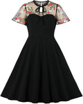 Women's Vintage Polka Dot 1950s Audrey Retro Swing Dress - Timeless