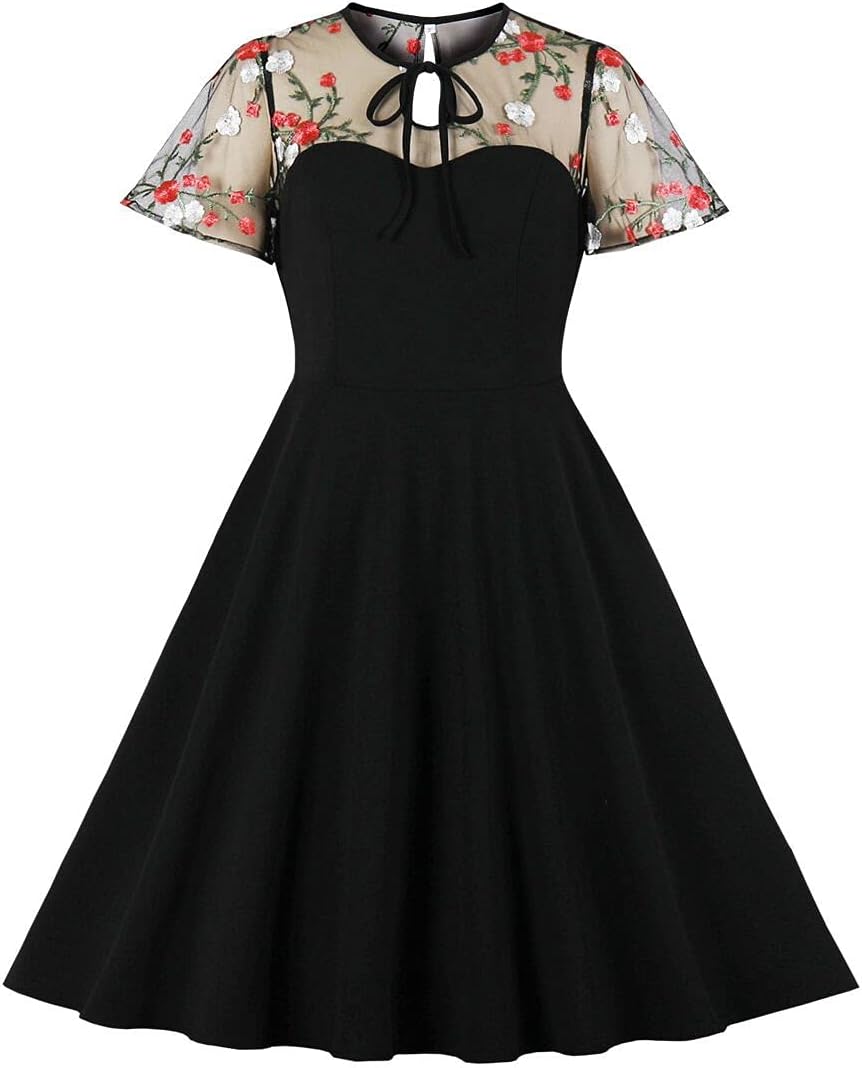 Vintage Polka Dot 1950s Audrey Retro Rockabilly Dress for Women