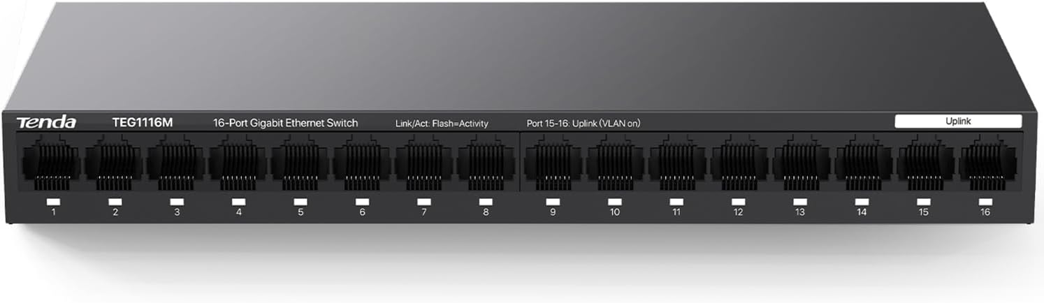 Tenda TEG1116M 16 Port Gigabit Switch for Fast Networking