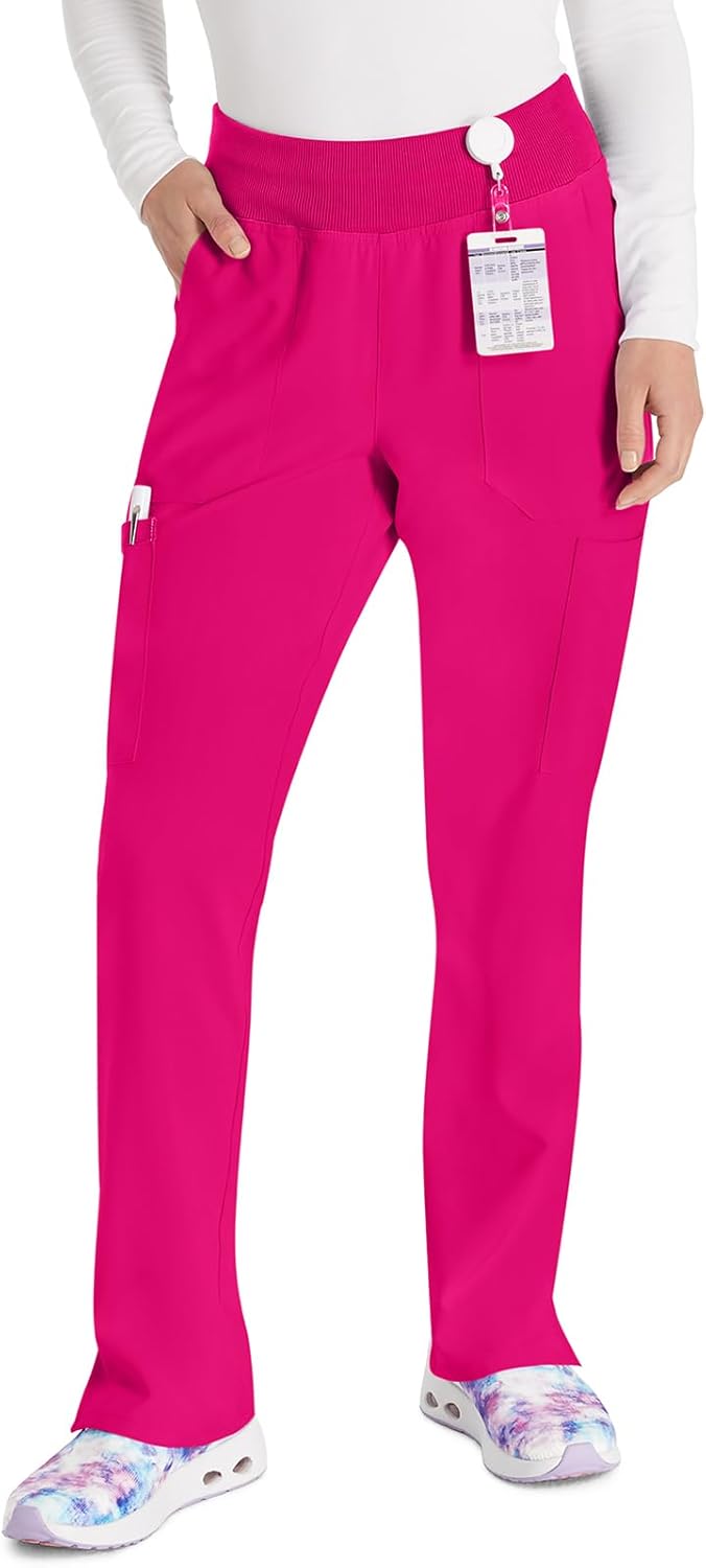 Yoga-Inspired Pull-On Scrubs for Women with Four-Way Stretch