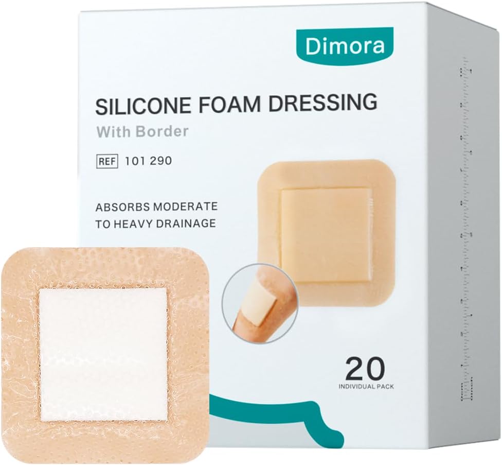 Dimora Silicone Foam Dressing 3x3 inch for Sensitive Skin Care