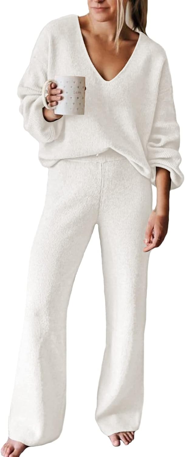 Viottiset Women's 2 Piece Outfits Casual Knit Sweater Set