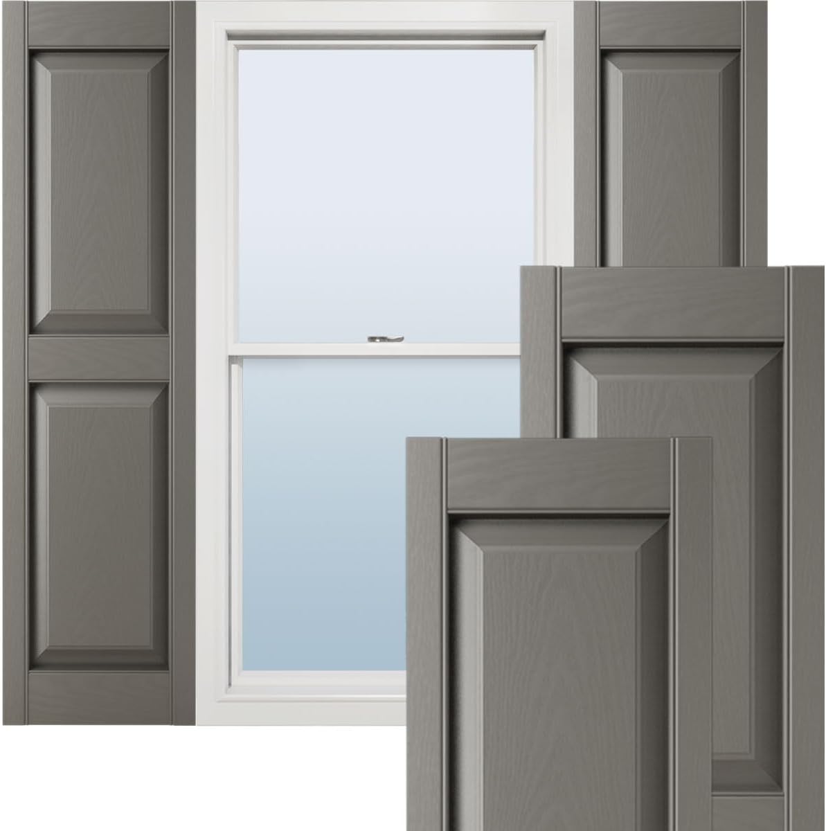 Ekena Millwork Lifetime Vinyl Raised Panel Shutters for Beauty