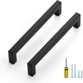 Ravinte 15 Pack Square Cabinet Pulls 6-1/4 in Matte Black - Solid