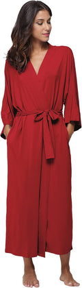 Women's Soft Robes Long Bath Robes Full Length Kimonos - Solid Color