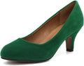 Women's Classic Round Toe Pump Kitten Heel Shoes - Low 2.56in Heel