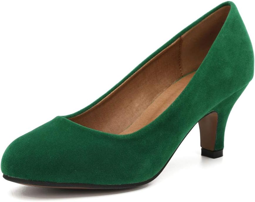 Women's Classic Round Toe Pump Kitten Low Heel Shoes Review