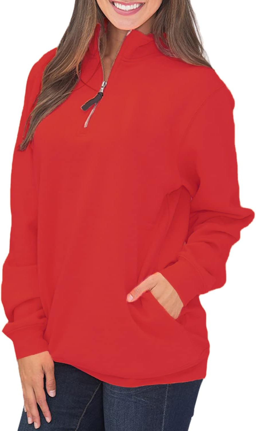 Samefar Womens Cozy High Neck Long Sleeve Pullover Sweatshirt