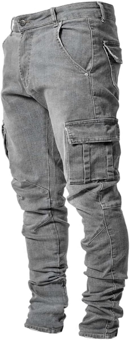 HUNGSON Men's Slim Fit Stretch Jeans for Stylish Comfort