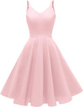GOOBGS 1950s Retro Spaghetti Strap Cocktail Swing Dress (Style V668)
