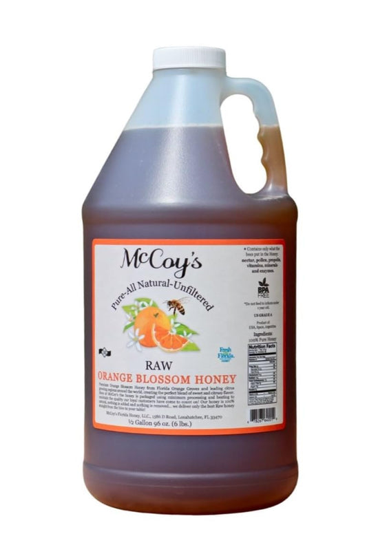 McCoy's Honey - 100% Pure Raw Orange Blossom Honey 1/2 gal