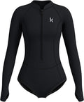 KMT Wetsuit for Women Long Sleeve Shorty 2mm Front Zipper - Quick