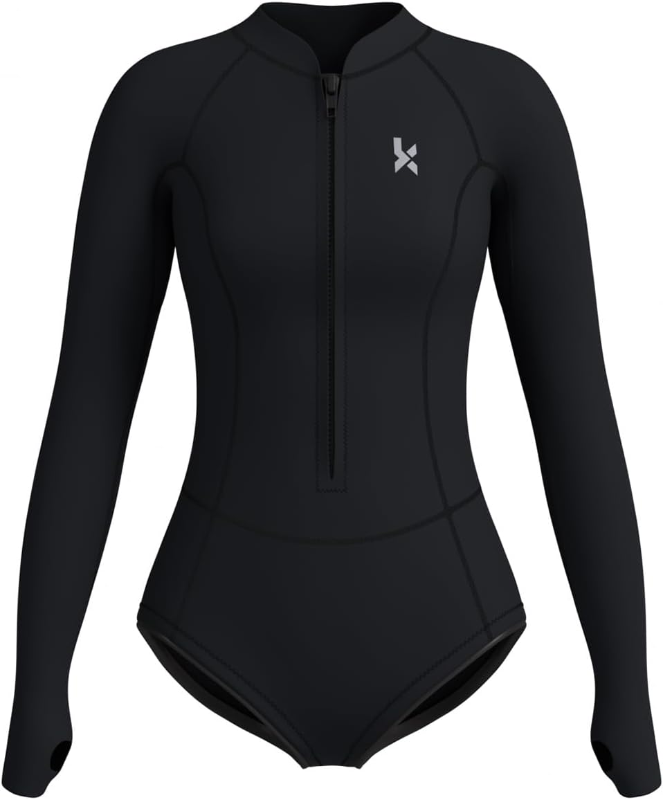KMT Womens Long Sleeve Shorty Wetsuit for Surfing and Diving