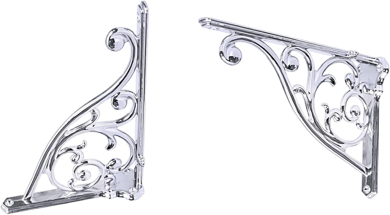 Heavy Duty Solid Stand 12 Inch Polished Chrome Bracket Set