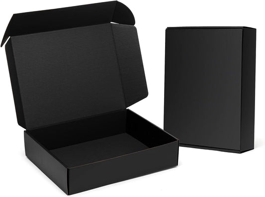 Timirog Black Shipping Boxes 13x10x3 Inches for Mailing