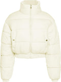 Cropped Quilted Puffer Jacket Women - Lightweight Warm Winter Coat