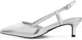 Low Kitten Heels Women's Slingback Pumps - Comfortable 2 in