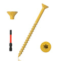 Exterior Deck Screws 500 Pcs #10 3 in - Rust Resistant Yellow Ceramic