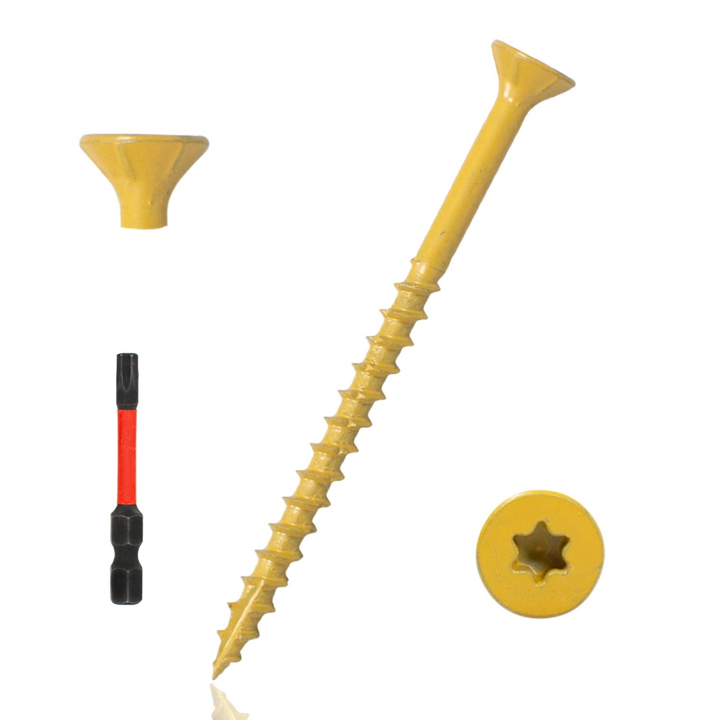 500 Pcs Exterior Deck Screws with Yellow Ceramic Coating