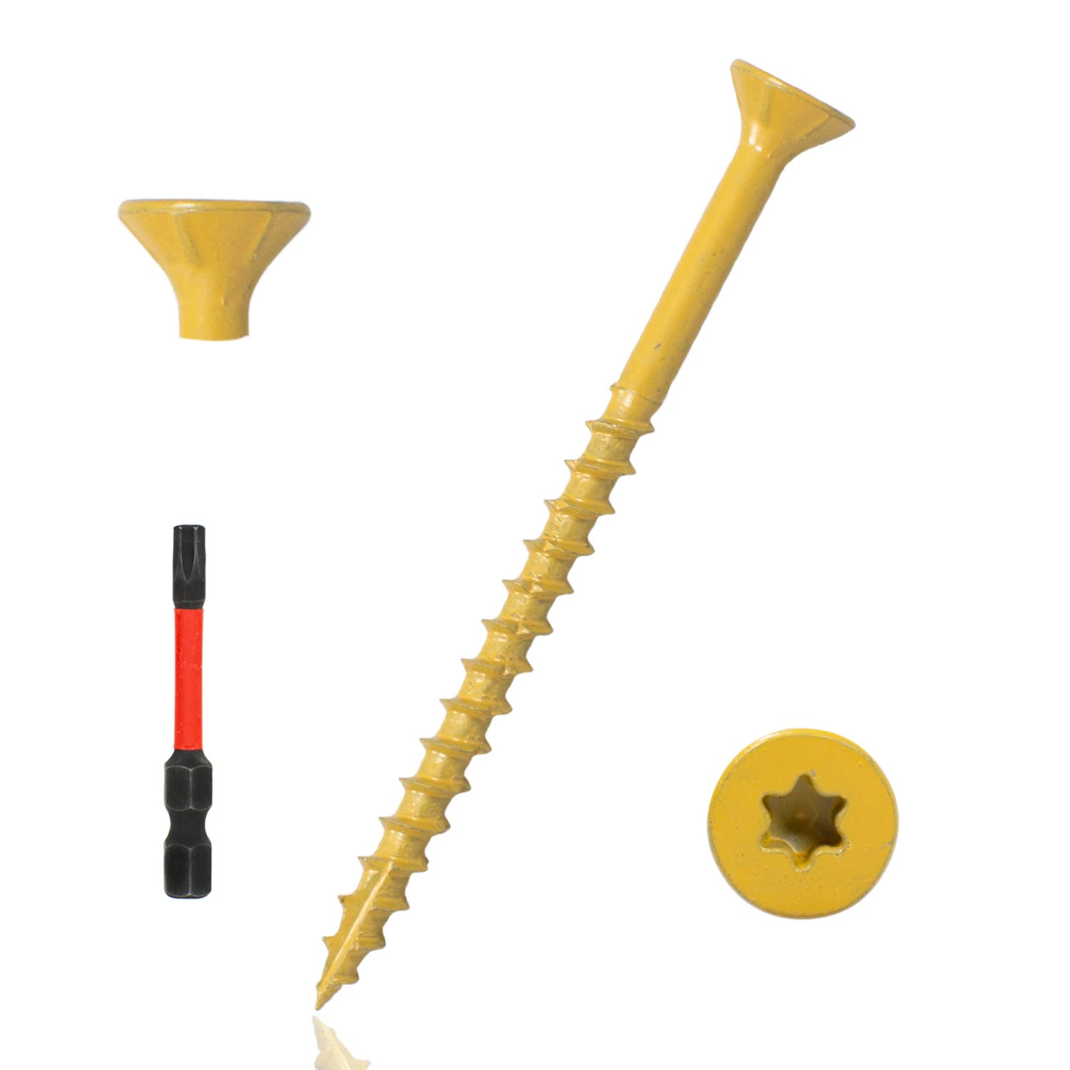 500 Pcs Exterior Deck Screws with Yellow Ceramic Coating