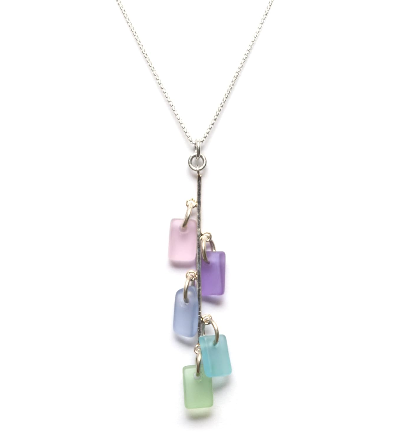 Sea Glass Avalon Pendant - Handmade 925 Sterling Silver Jewelry