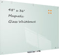 Glass Dry-Erase Board 48 x 36 in - Frameless Magnetic Whiteboard