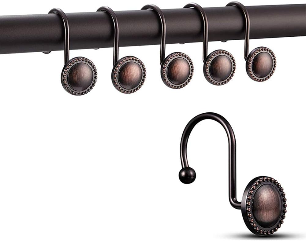 12pcs Rustproof Oil Rubbed Bronze Shower Hooks by Actpe