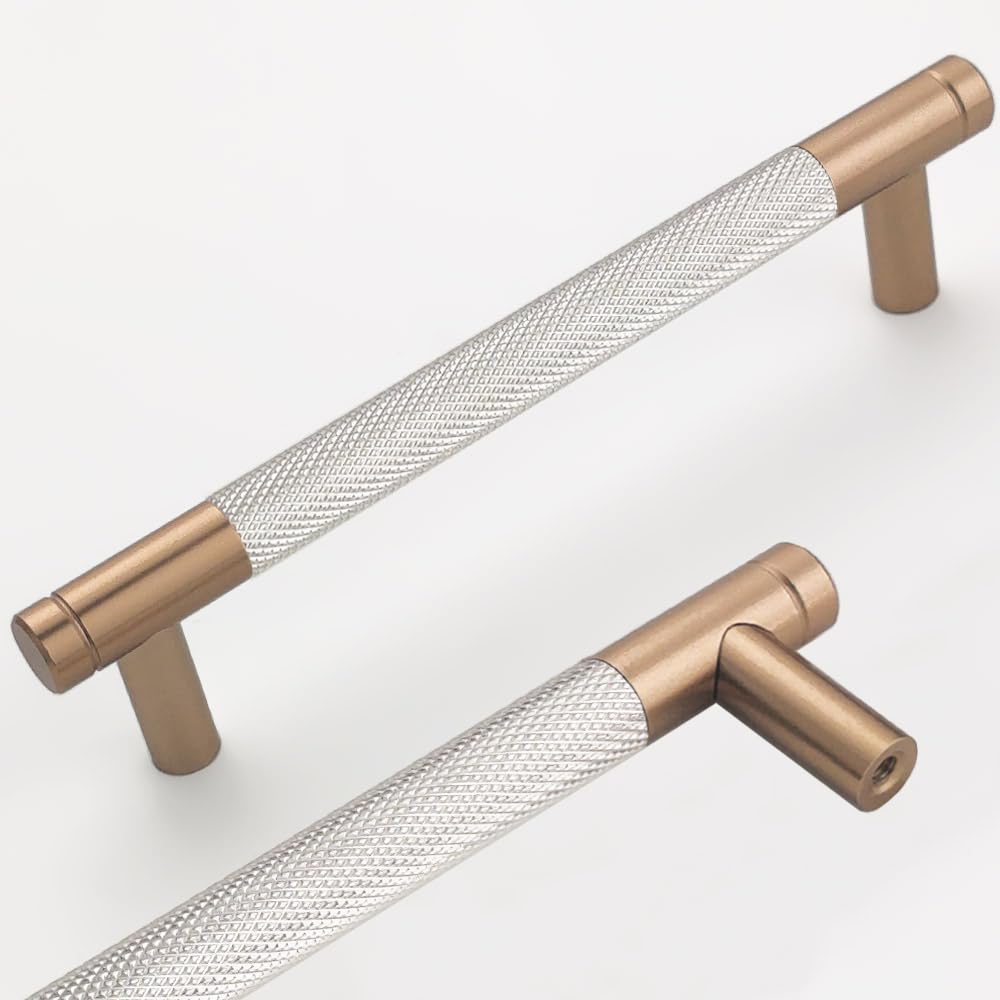 10 Pack 5 Inch Bronze and Nickel Bar Cabinet Pulls for Drawers