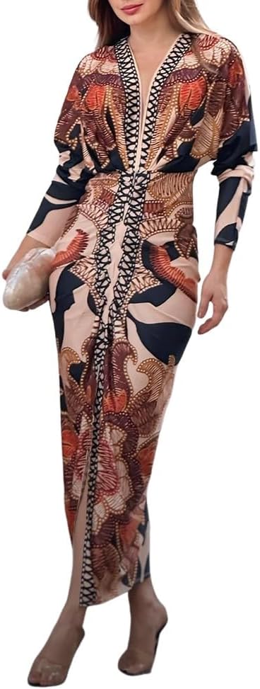 CHICME Women's Bodycon Long Sleeve Dress for Fall 2025