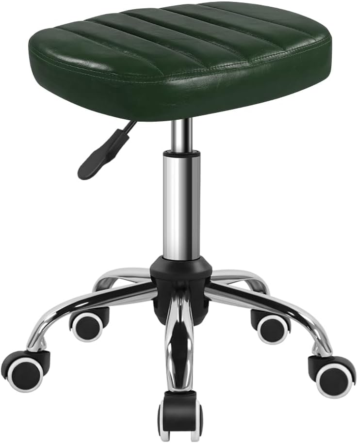 Minimalist Square Swivel Stool with Wheel for Work and SPA