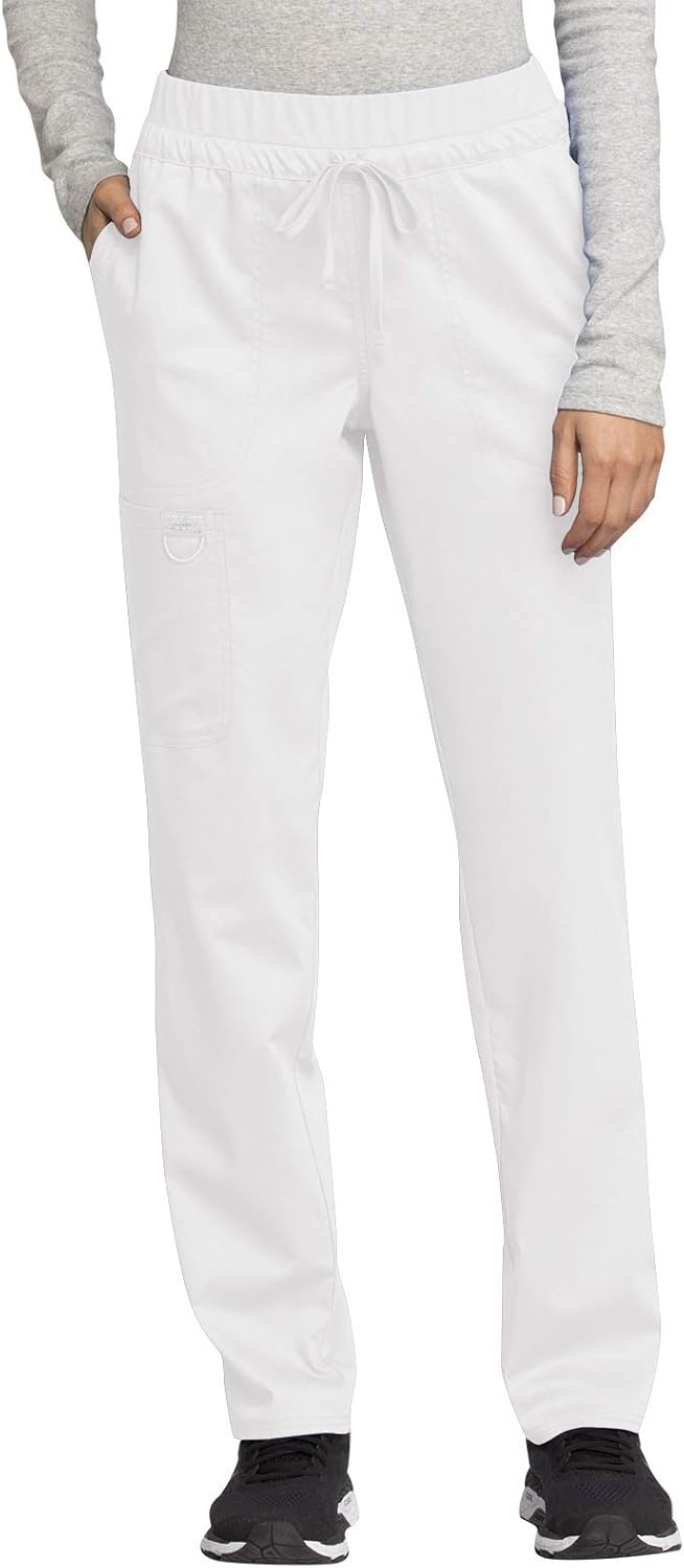 Cherokee Scrubs for Women Mid Rise Tapered Leg Pants with Pockets