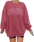 BANGELY Teacher Life Sweatshirt: Cozy, Oversized, Retro Vibes!