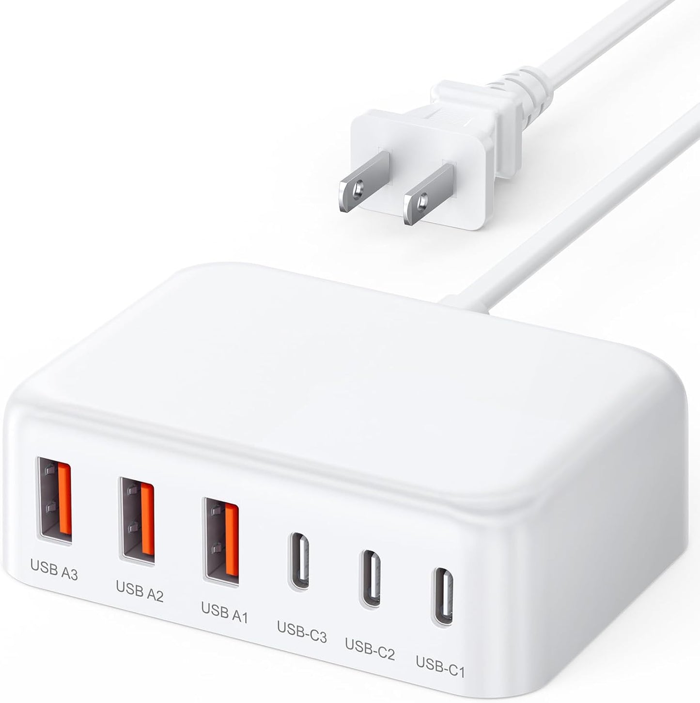 Super Fast 100W GaN 6 Port USB C Wall Charger by BOVICAS
