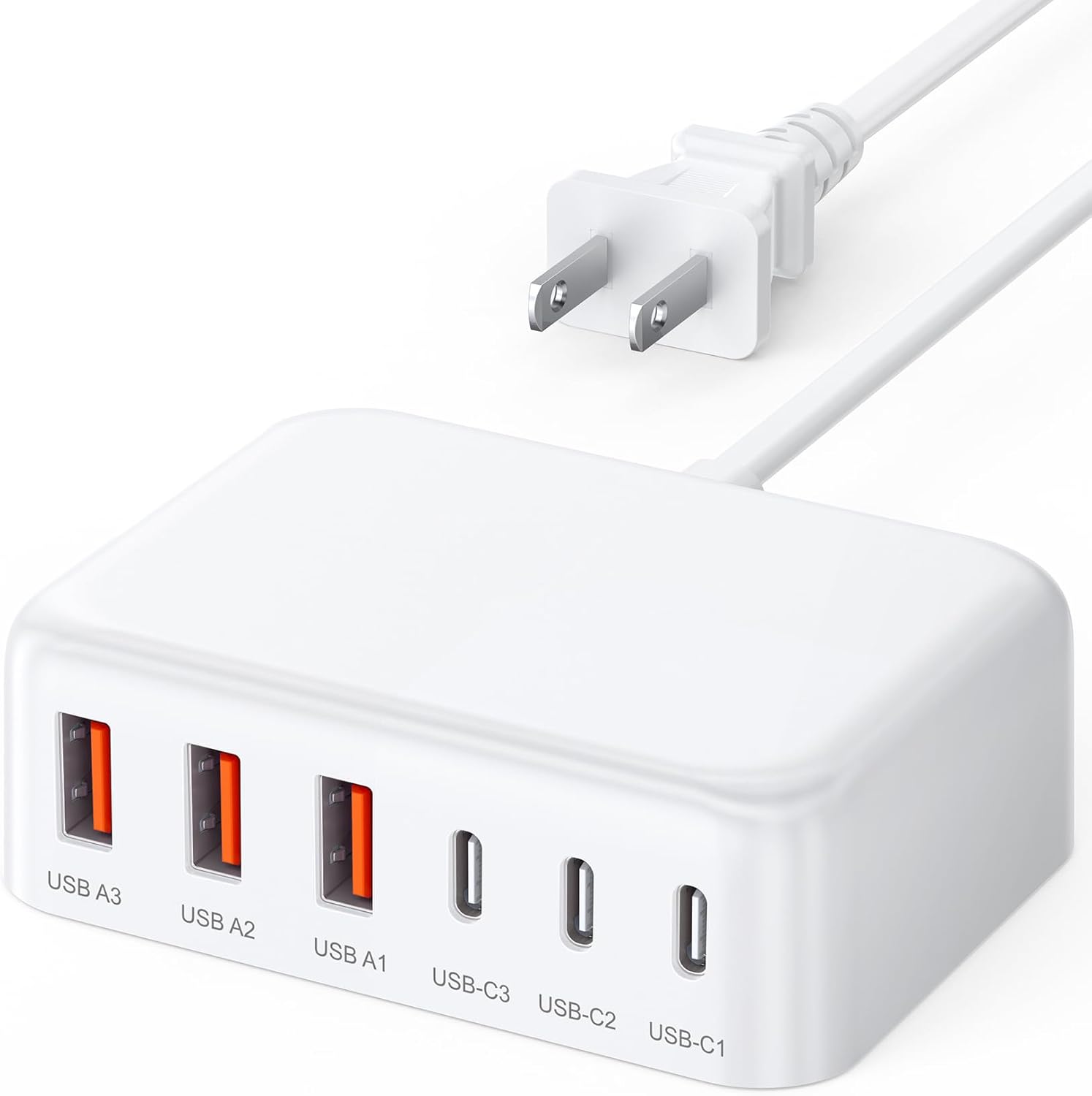 Super Fast 100W GaN 6 Port USB C Wall Charger by BOVICAS