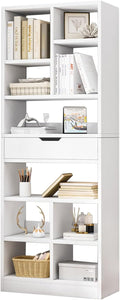 Wooden Open Shelf Bookcase - 71 in Freestanding 10-Cube Organizer