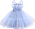 Flower Baby Girl Gradient Bow Pleated Dress Mid-Calf (0-6T)