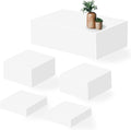 Large Buffet Risers Set of 5 - White Acrylic Display Stands for Events