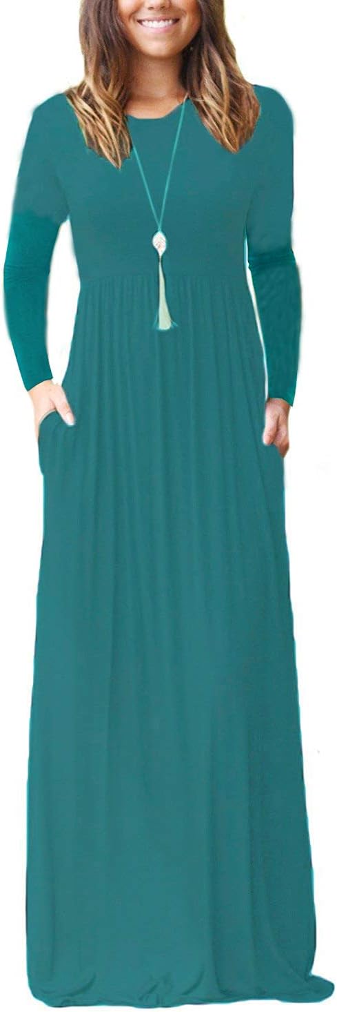 VIISHOW Women's Long Sleeve Maxi Dresses with Pockets for Casual Wear
