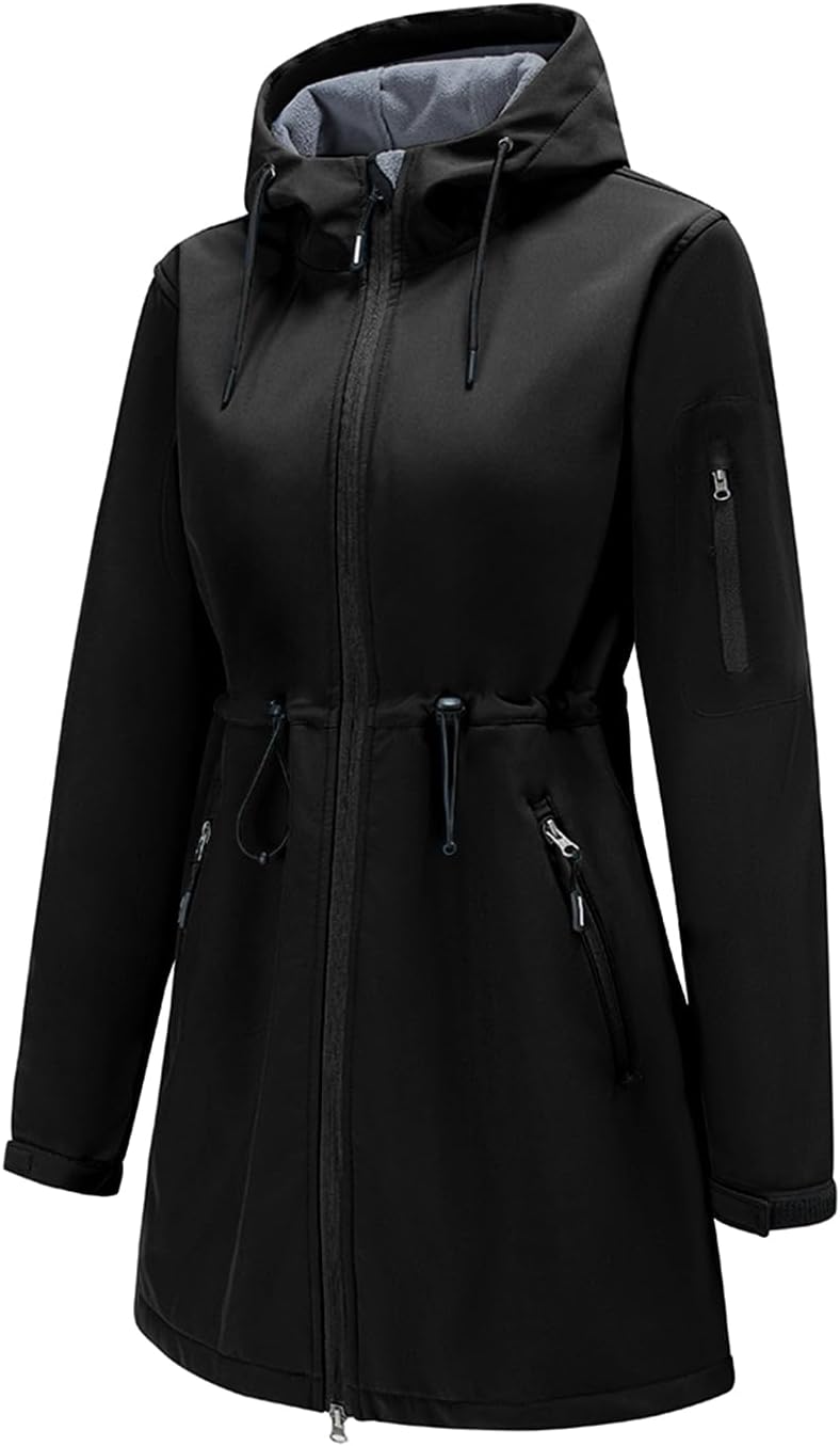FARVALUE Women's Long Softshell Jacket for All-Weather Use