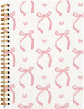 Coquette Pink Bow Notebook Journals - Preppy Spiral Notebook for Teen