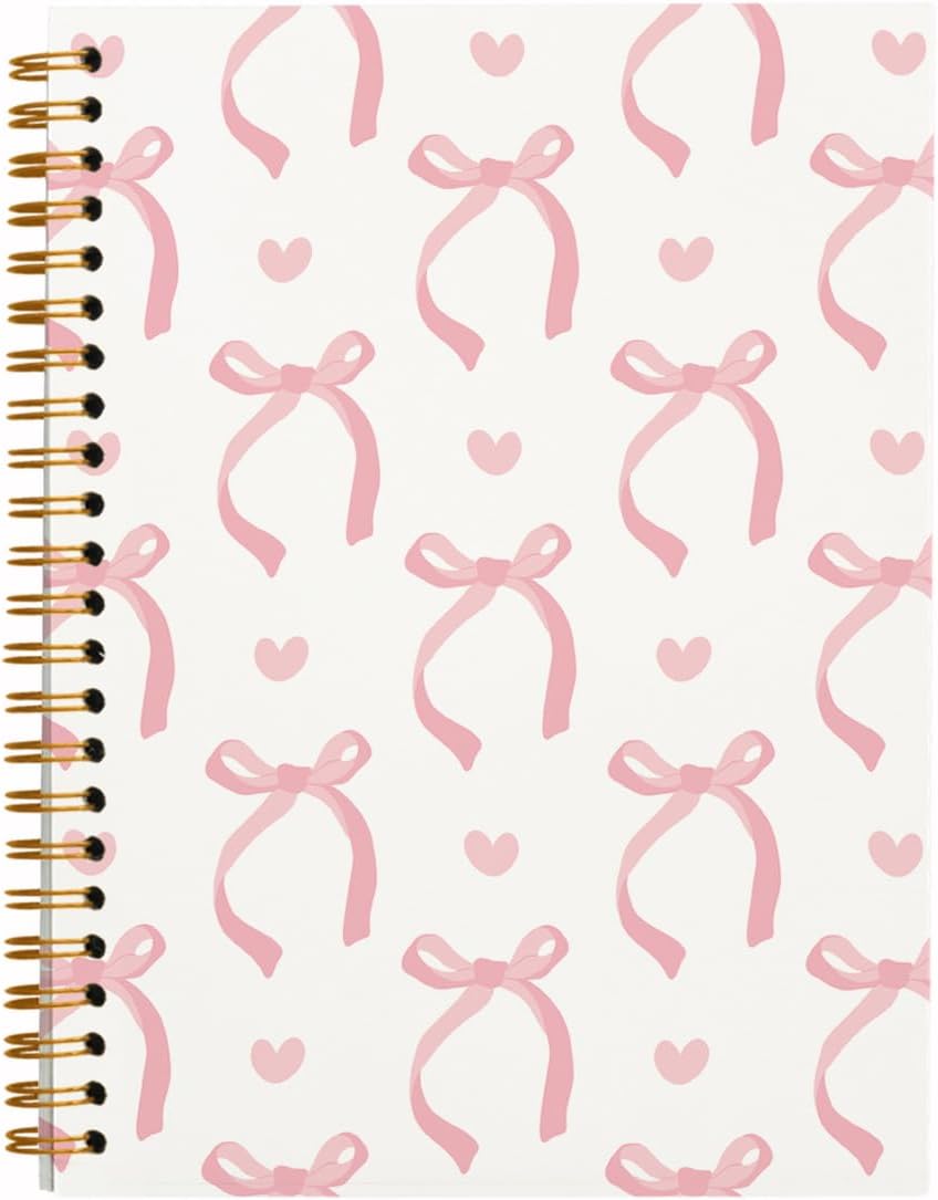 Coquette Pink Bow Notebook - Trendy & Cute 5.5x8.3