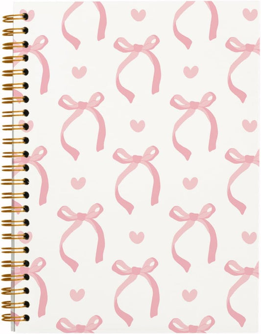 Coquette Pink Bow Notebook - Trendy & Cute 5.5x8.3
