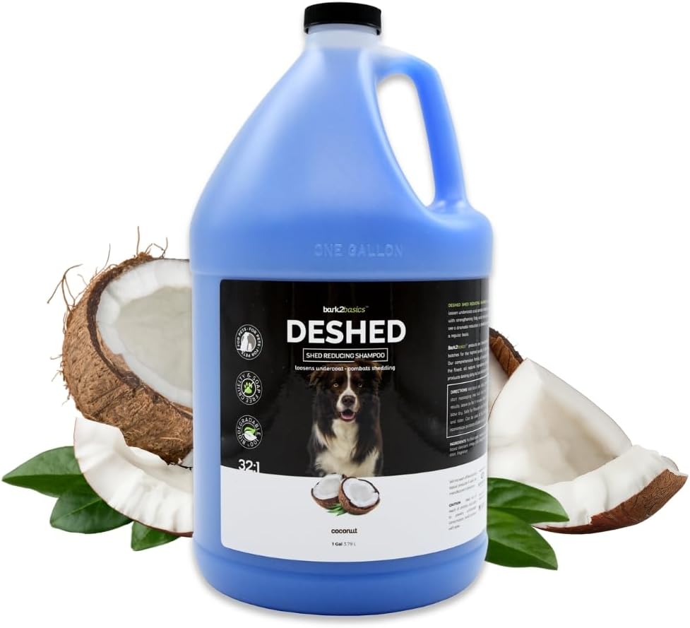 DeShedding Dog Shampoo - Reduces Shedding & Nourishes Coat 1 Gal