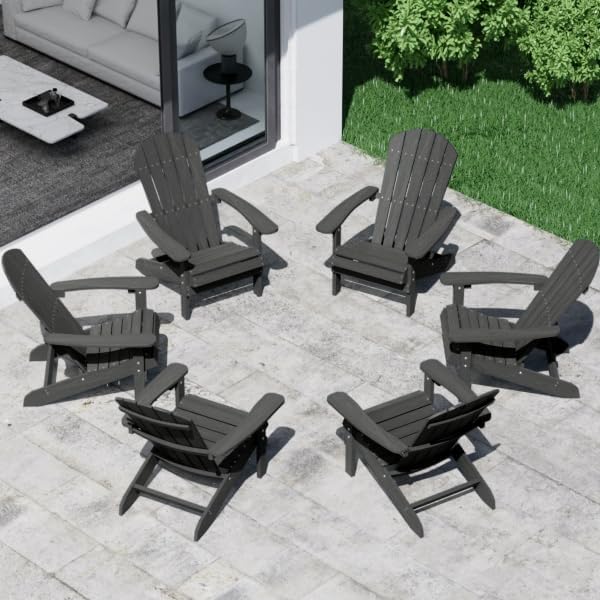 Adirondack Chairs Set of 6: Durable Outdoor Plastic Chairs