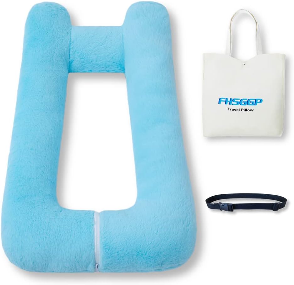 Travel Pillow for Comfortable Journeys by FHSGGP - Blue