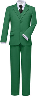 Boys Slim Fit White Suit Set - 5 Piece Ring Bearer Outfit