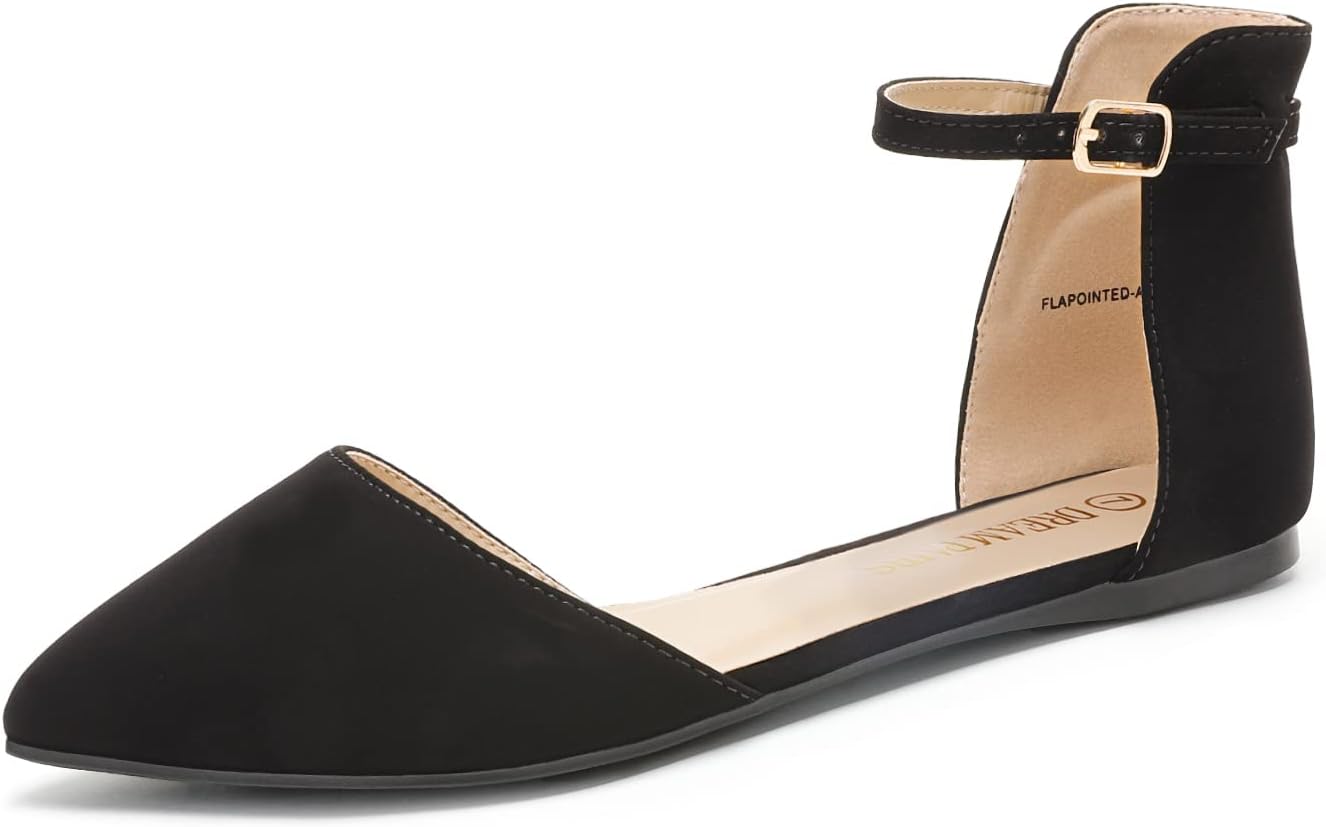 DREAM PAIRS Women's Casual D'Orsay Pointed Ballet Flats Shoes